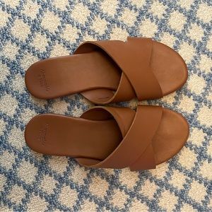 Abercrombie and Fitch leather cross sandals